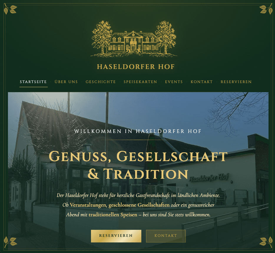 Website-Projekt Haseldorfer Hof