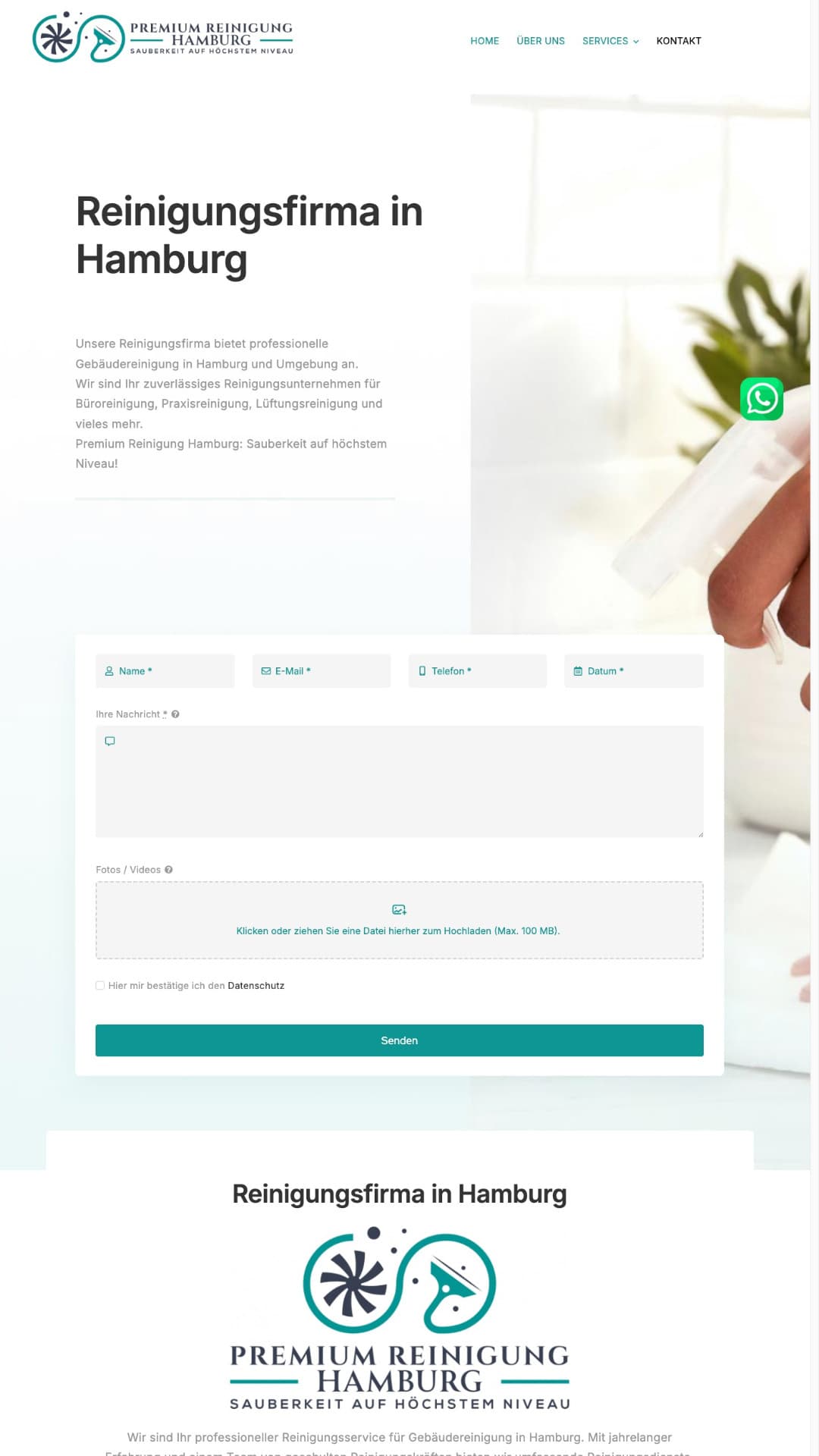 Website-Projekt Premium Reinigung Hamburg