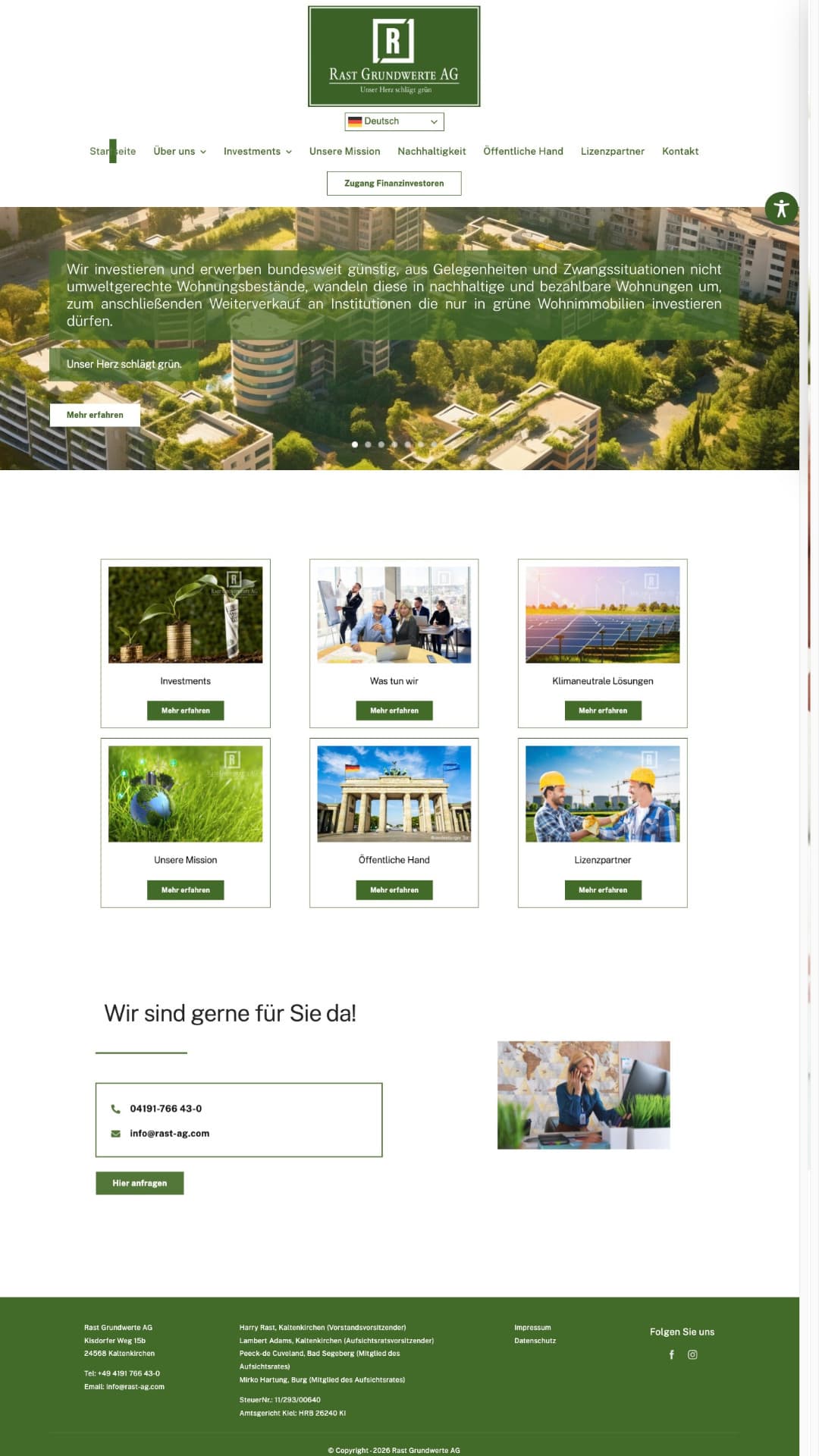 Website-Projekt Rast Grundwerte AG