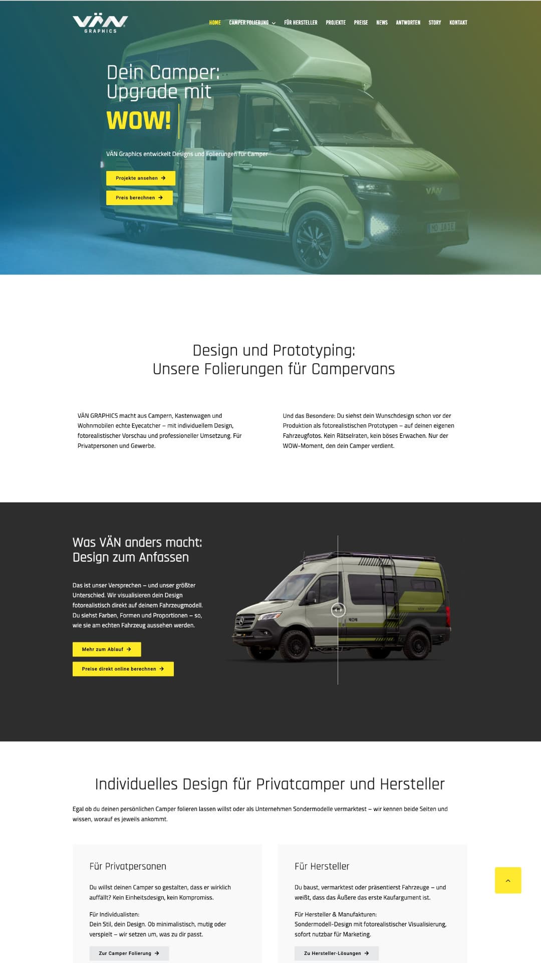 Website-Projekt Vän Graphics